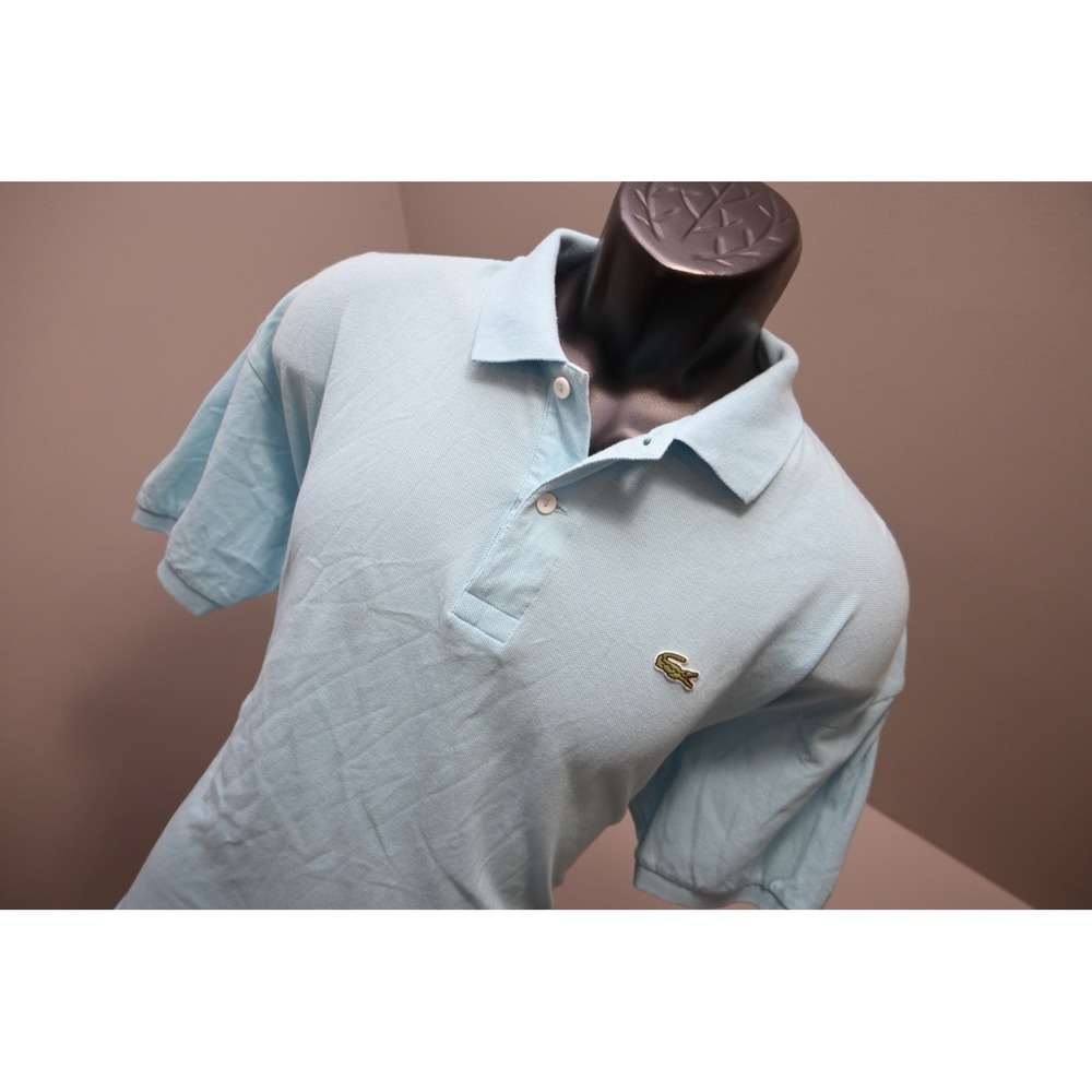 Lacoste Polo Shirt Men Size 7 XL Light Blue Short Sleeve Pique Cotton Excellent - Picture 4 of 12